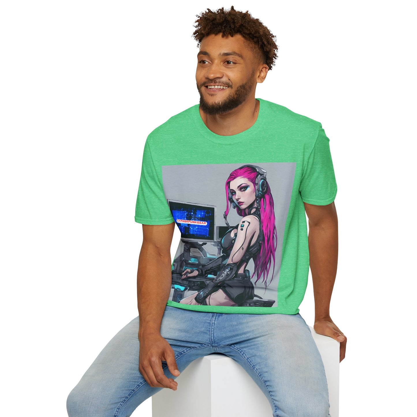 Netrunner Cyberpunk Dark colors Unisex T-Shirt by cypherpunkgear.com