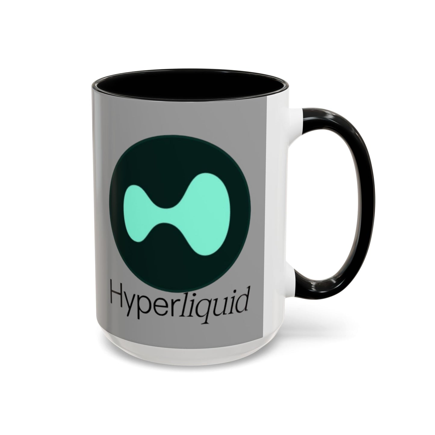 Hyperliquid Black font Grey Accent Mug by cypherpunkgear.com