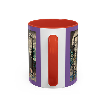 Yōkai Happy Halloween Purple Accent Mug by CreepyCrafts.boo