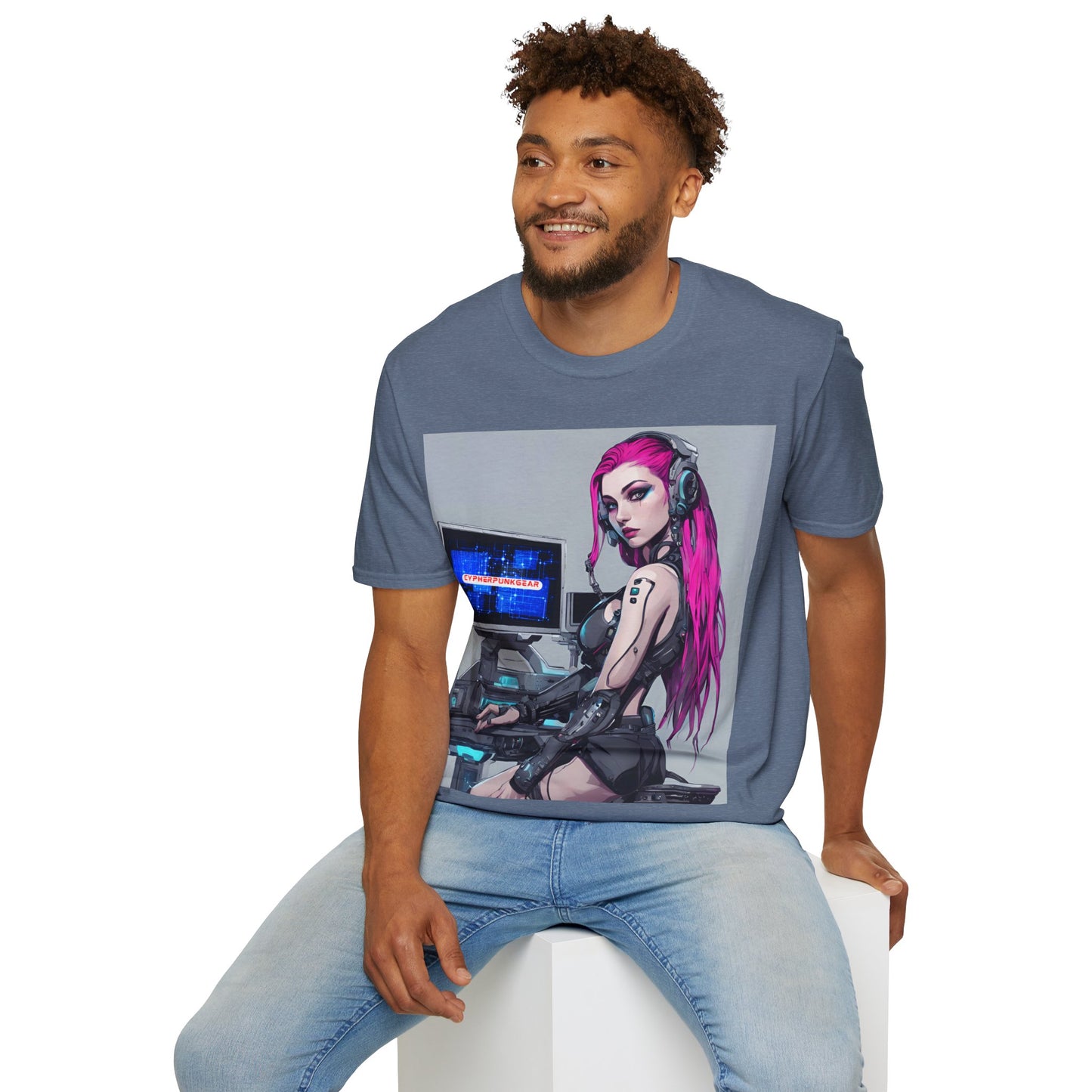 Netrunner Cyberpunk Dark colors Unisex T-Shirt by cypherpunkgear.com