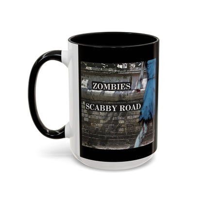 2-sided, Scabby Road Black Accent Mug by CreepyCrafts.boo