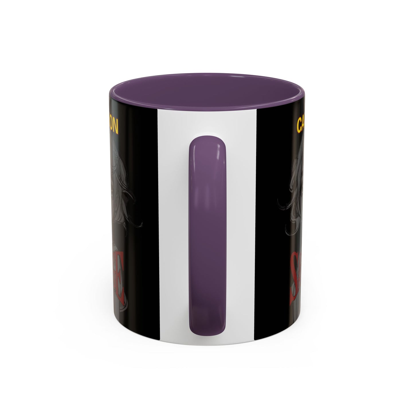 Caution, Savage Black Accent Mug by cypherpunkgear.com