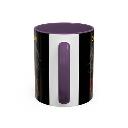 Caution, Savage Black Accent Mug by cypherpunkgear.com