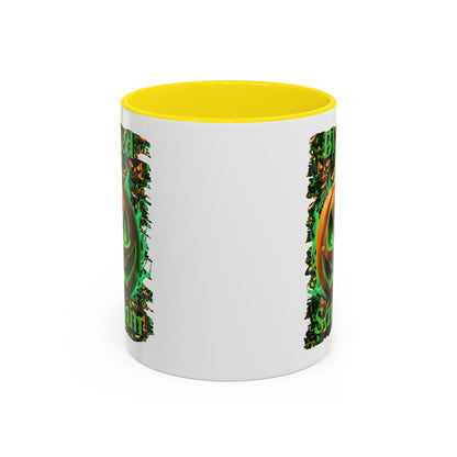 Blessed Samhain Green Jack White Accent Mug by CreepyCrafts.boo