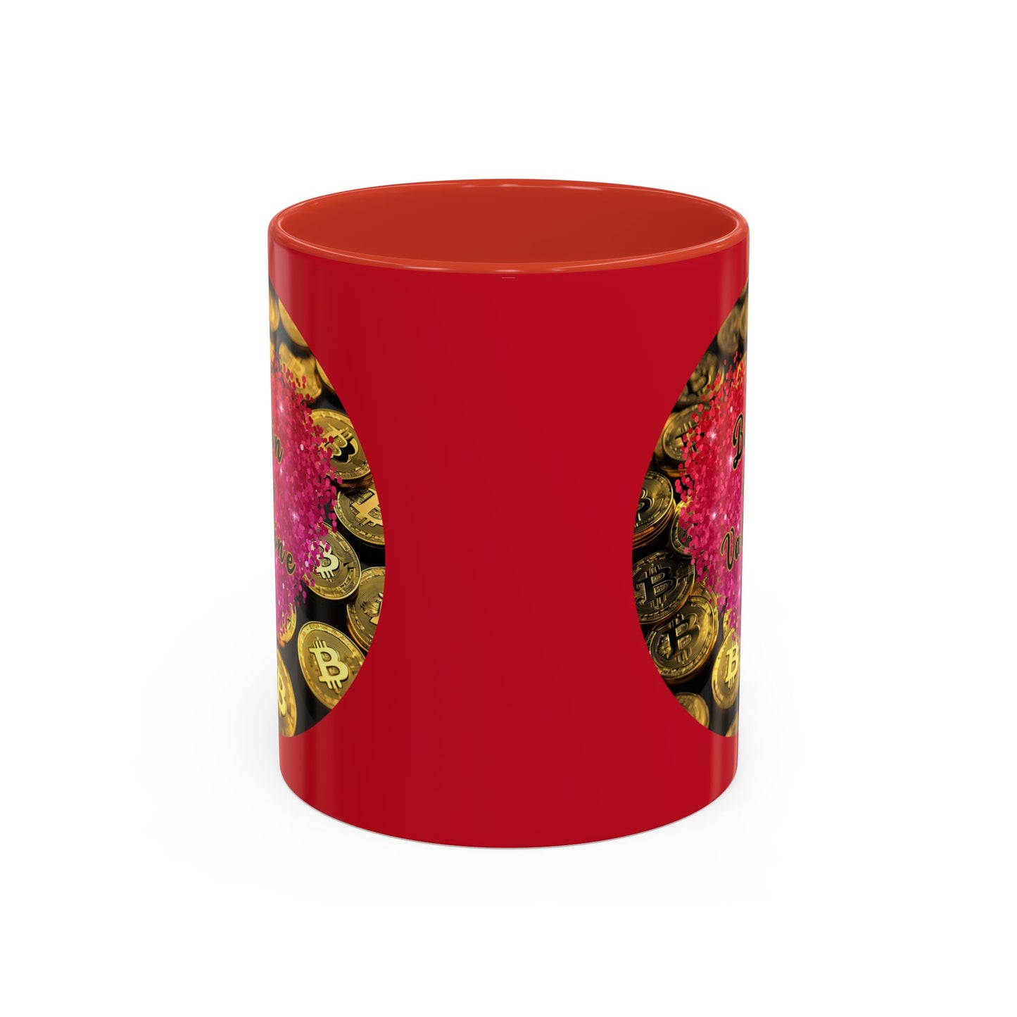 Bitcoin is My Valentine Red Accent Mug by cypherpunkgear.com