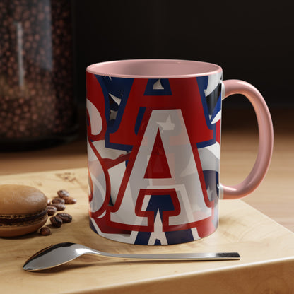 USA! USA! USA WHfont Patriot Accent Mug by cypherpunkgear