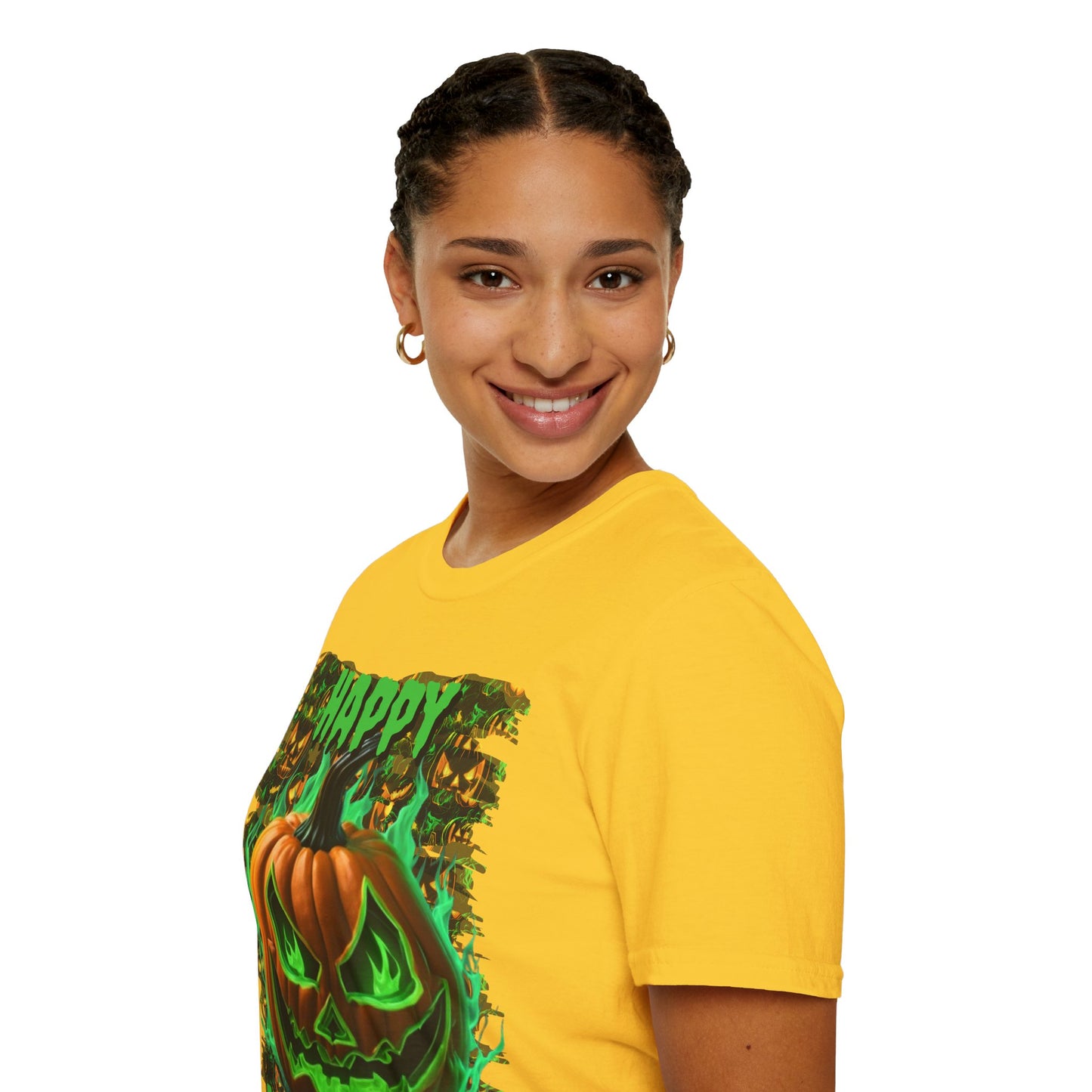 Happy Halloween Green Jack Light colors Unisex T-Shirt by CreepyCrafts.boo