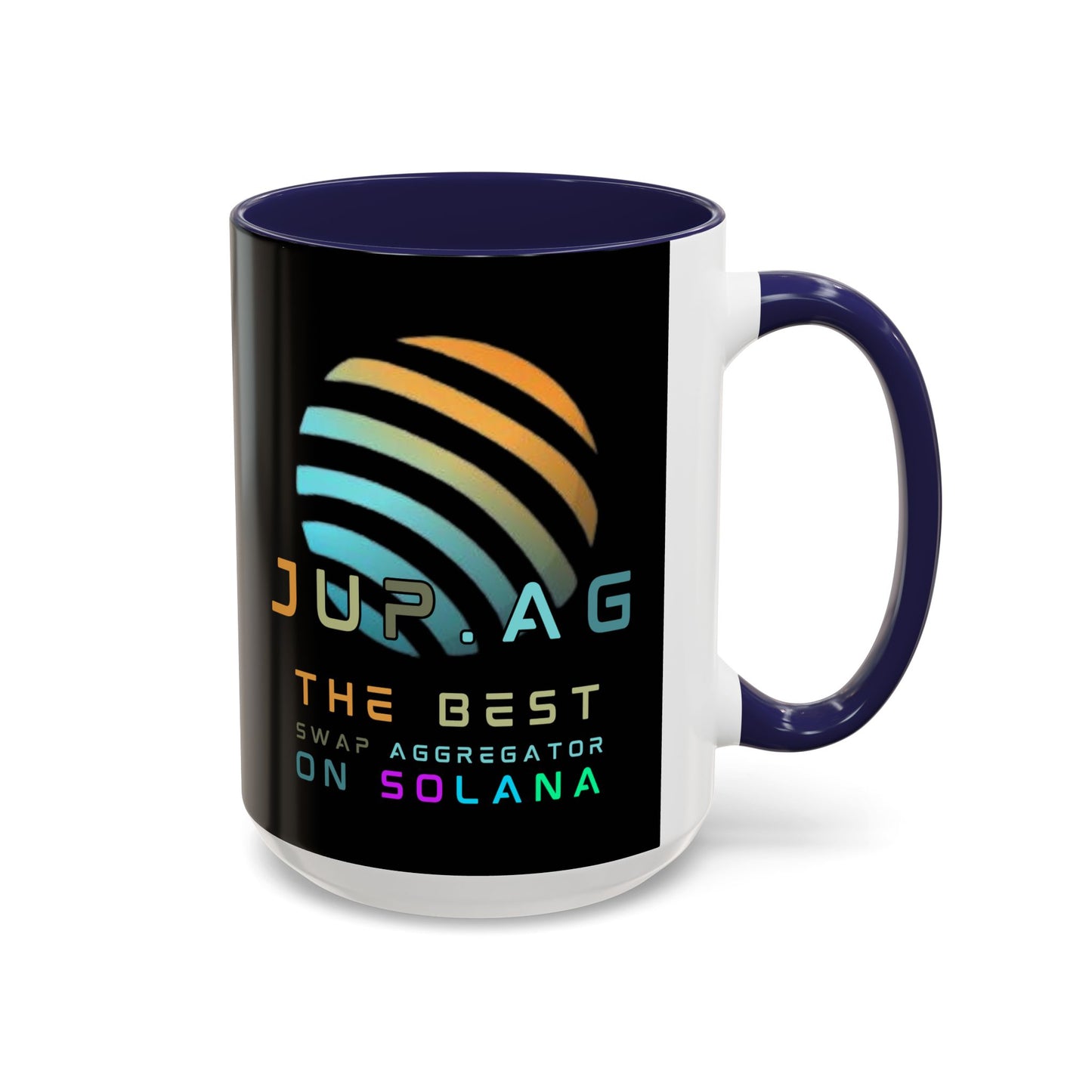 Jupiter (JUP) the best aggregator on Solana Black Accent Mug by cypherpunkgear.com