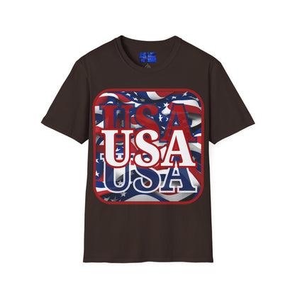 Red WHITE and Blue USA Patriot Dark colors Unisex T-Shirt by cypherpunkgear.com
