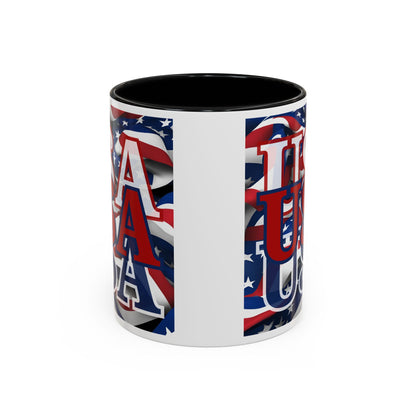 USA Red font Center Patriot Accent Mug by cypherpunkgear.com
