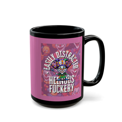Easily Distracted by Heinous Fuckery Little Jinx Pink Mug by cypherpunkgear.com