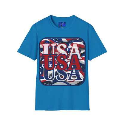 RED White and Blue USA Patriot Dark colors Unisex T-Shirt by cypherpunkgear.com