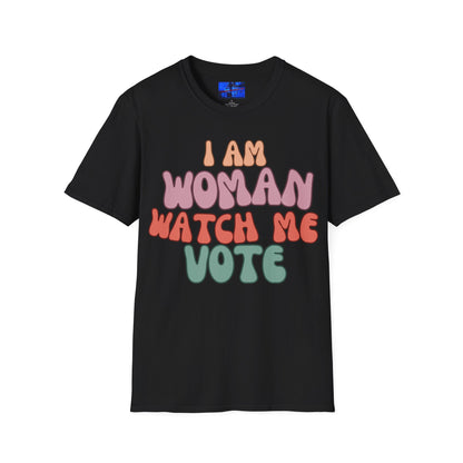 I Am Woman Watch Me Vote DKcolors Unisex T-Shirt by cypherpunkgear