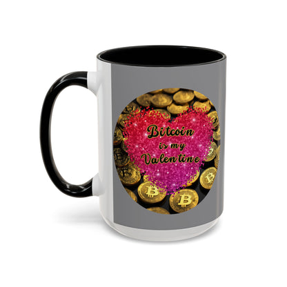 Bitcoin is My Valentine Grey Accent Mug by cypherpunkgear.com