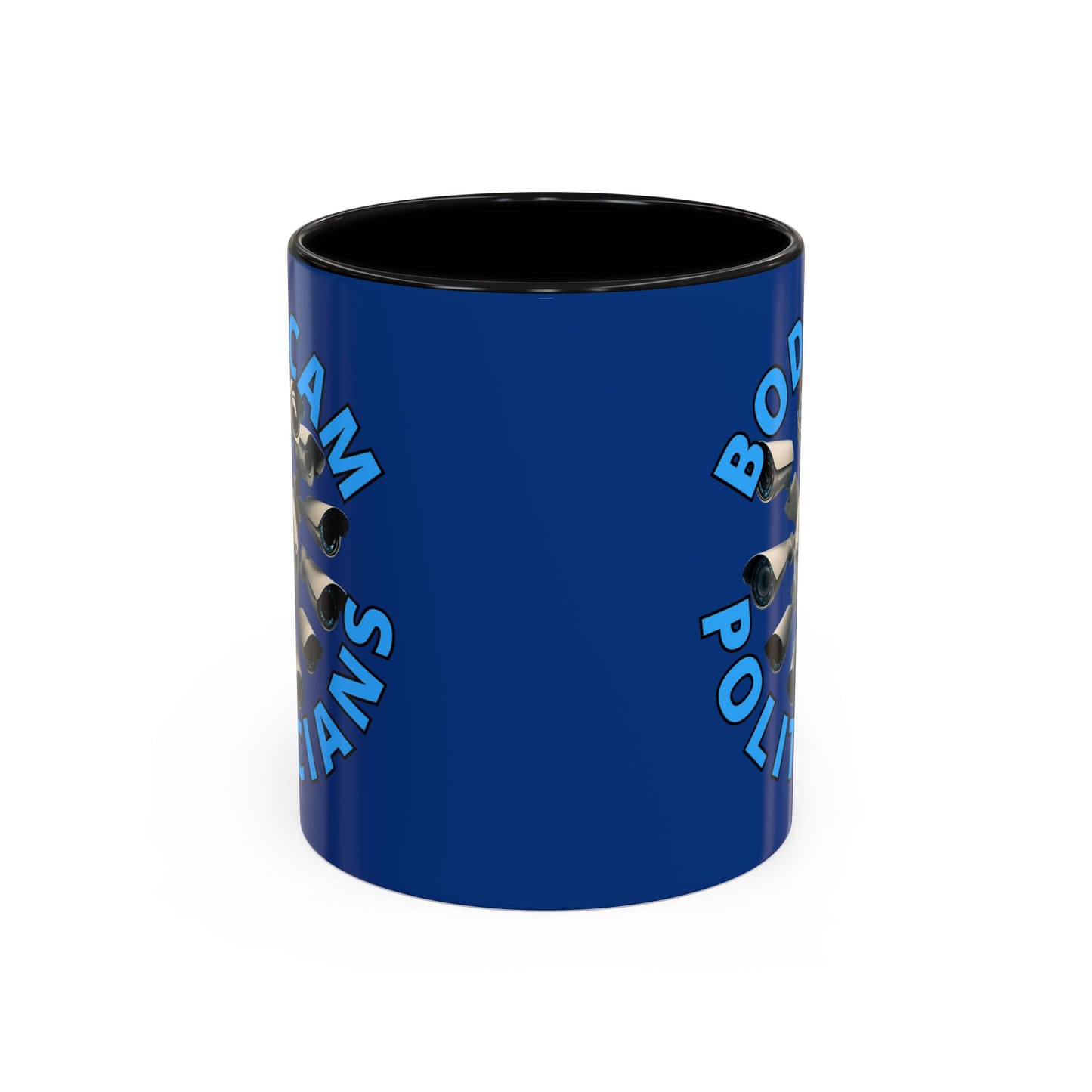 Bodycam the Politicians Cameras Blue Accent Mug by cypherpunkgear.com