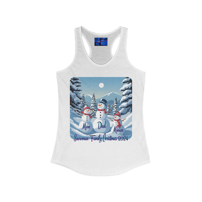 Snowman Family of 3 Women's Racerback Tank Top by cypherpunkgear