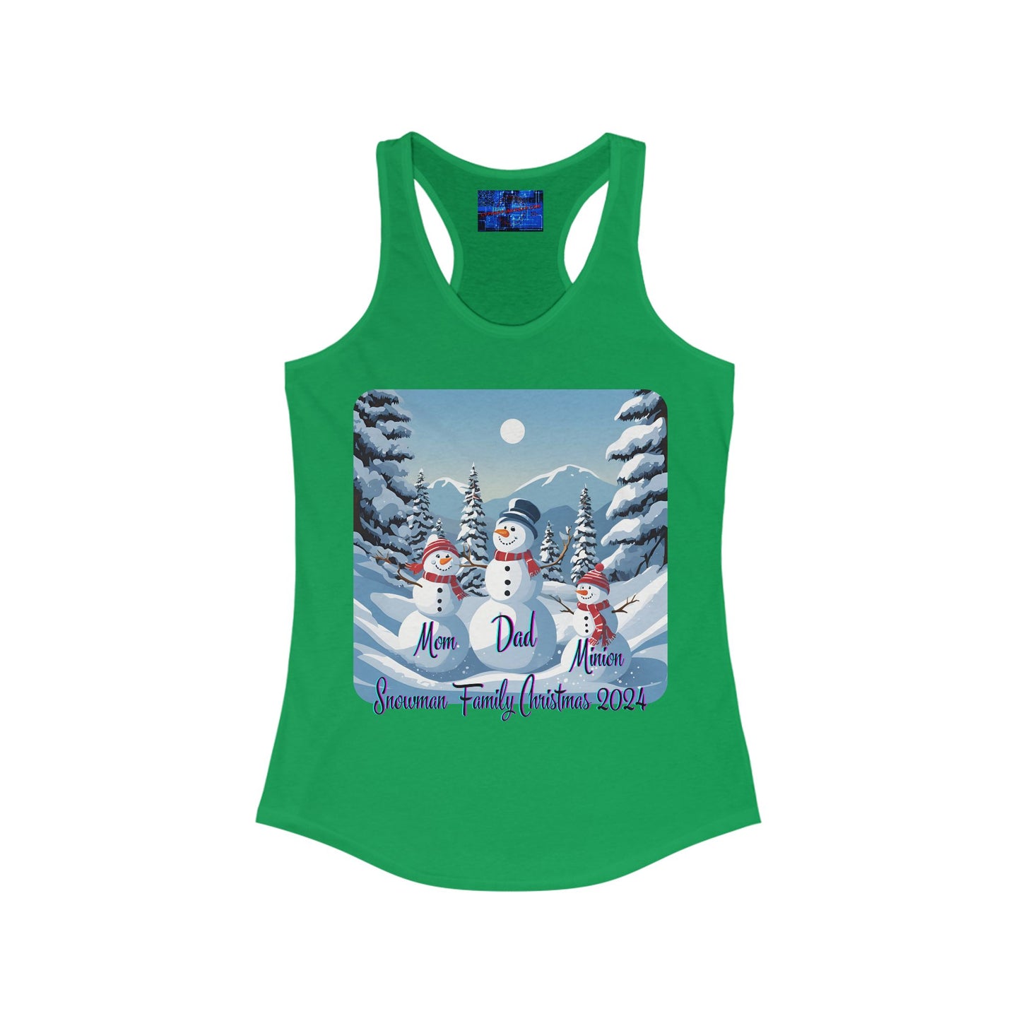 Snowman Family of 3 Women's Racerback Tank Top by cypherpunkgear