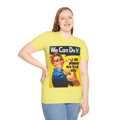 I Am Woman Watch Me Vote Rosie LTcolors Unisex T-Shirt by cypherpunkgear.com