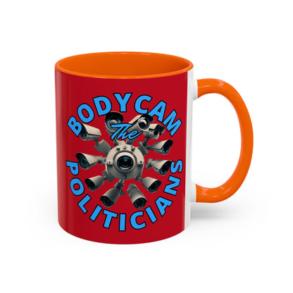 Bodycam the Politicians Cameras Red Accent Mug by cypherpunkgear.com