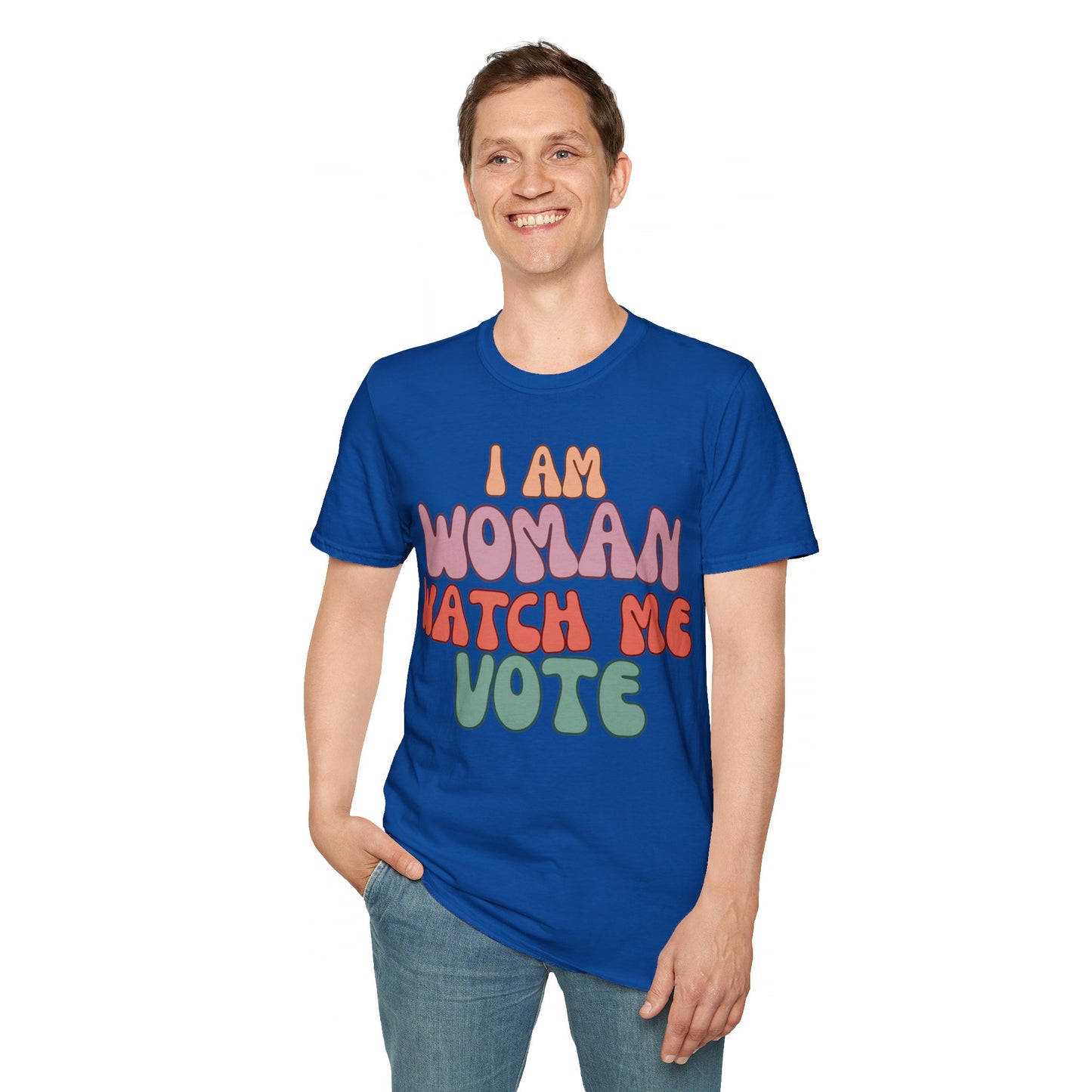 I Am Woman Watch Me Vote DKcolors Unisex T-Shirt by cypherpunkgear