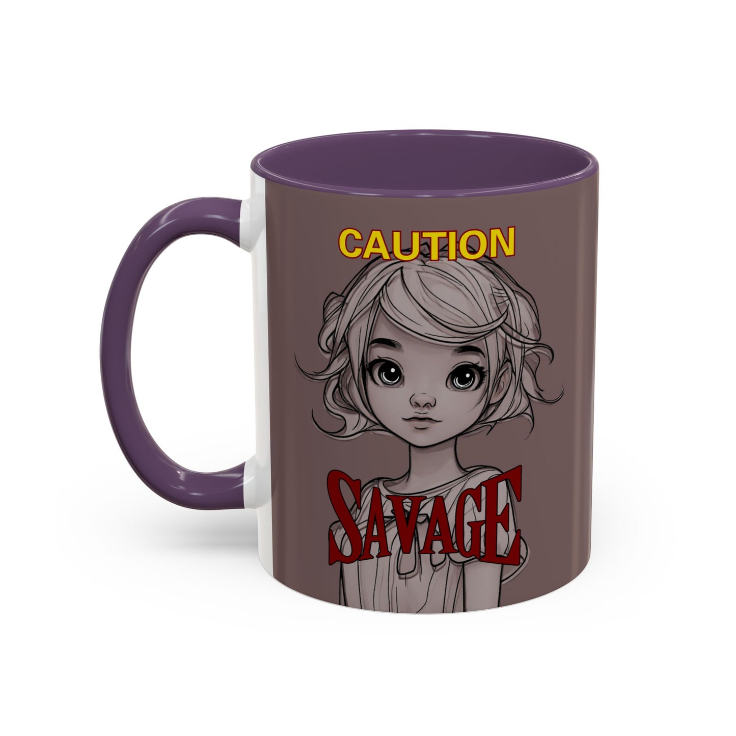 Caution, Savage Grey Accent Mug by cypherpunkgear.com