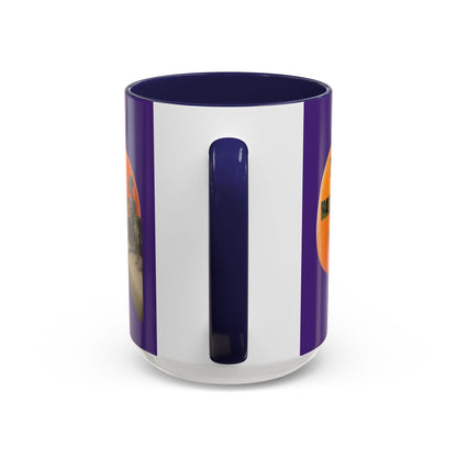 Is it Halloween yet? Skeleton's Giant Pumpkin Purple Accent Mug by CreepyCrafts.boo