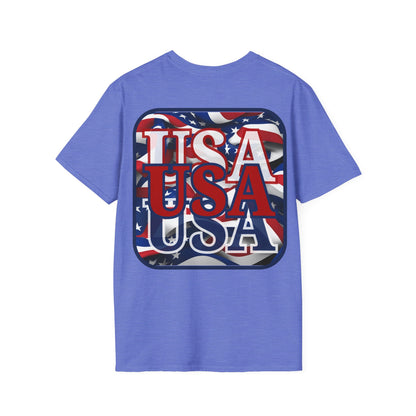 2-sided RED White and Blue USA Patriot LTcolors Unisex T-Shirt by cypherpunkgear