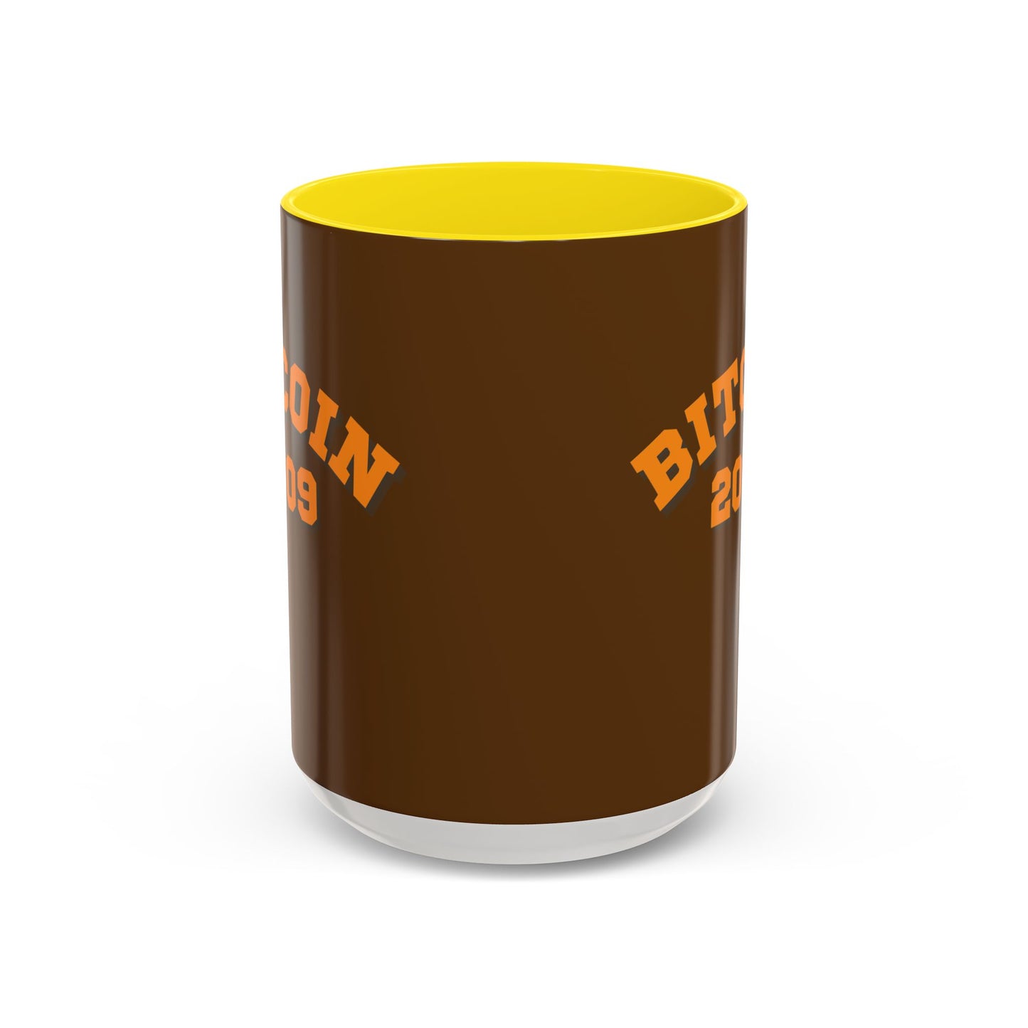 Bitcoin 2009 Brown Accent Mug by cypherpunkgear.com