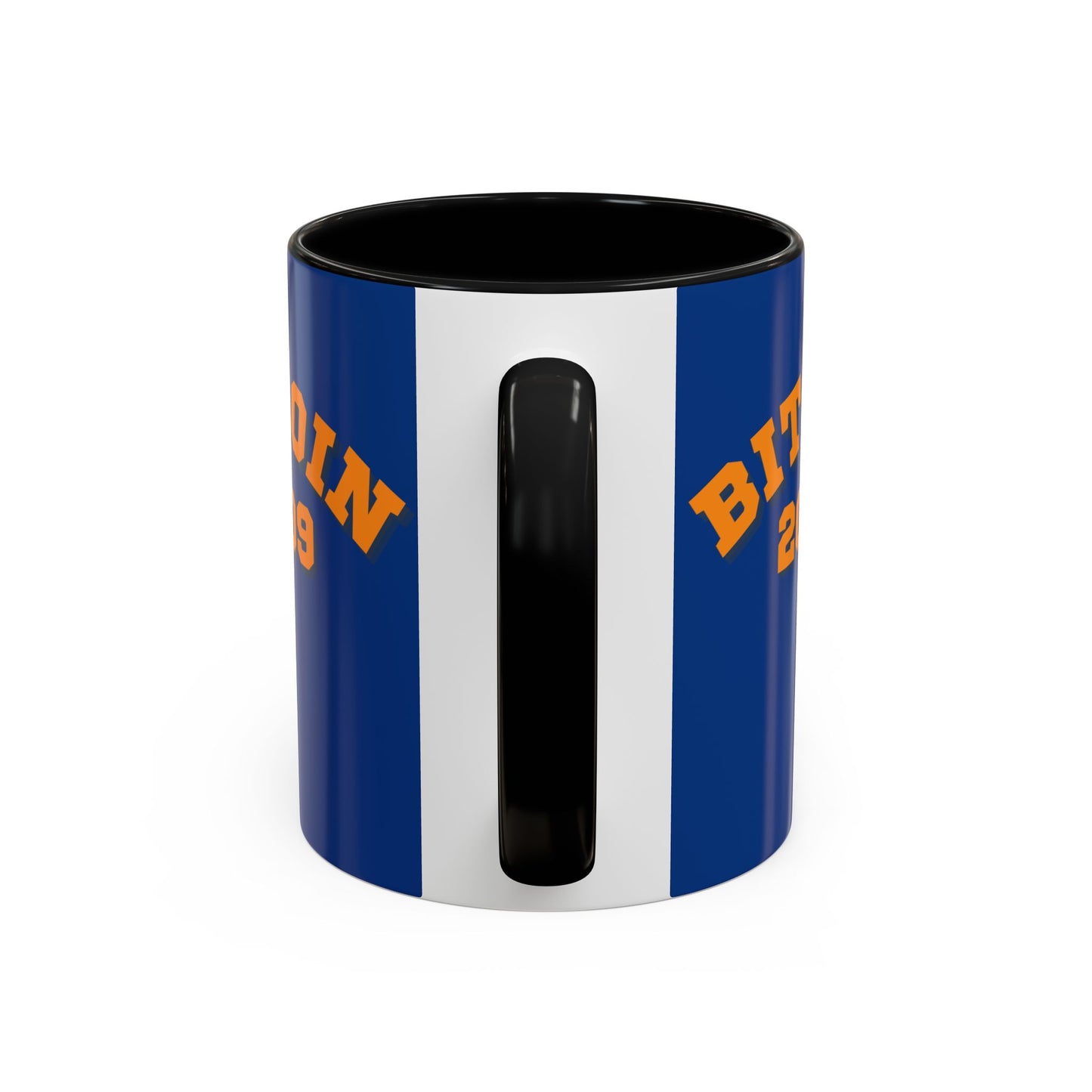 Bitcoin 2009 Dark Blue Accent Mug by cypherpunkgear.com