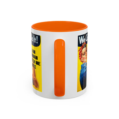 I Am Woman Watch Me Vote Rosie White Accent Mug by cypherpunkgear.com