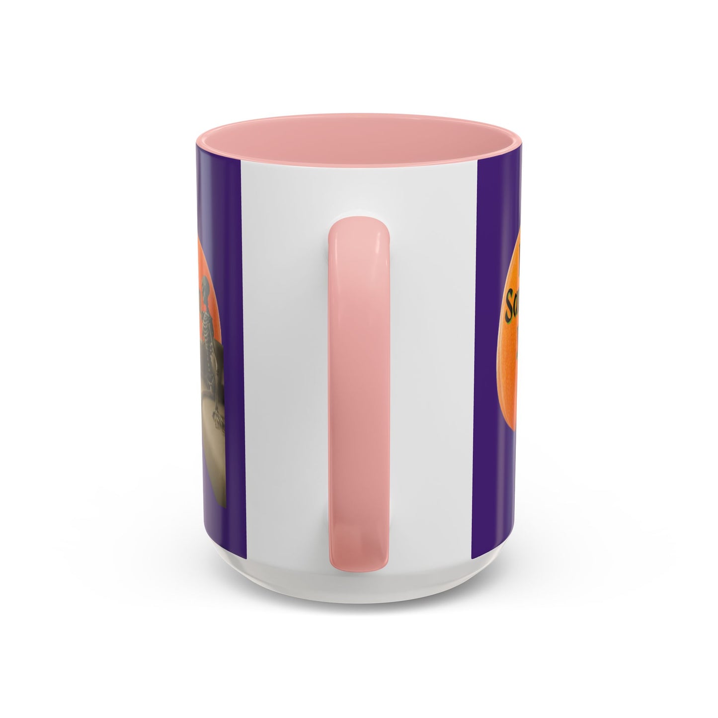 Is It Samhain Yet? Skeleton's Giant Pumpkin Purple Accent Mug by CreepyCrafts.boo