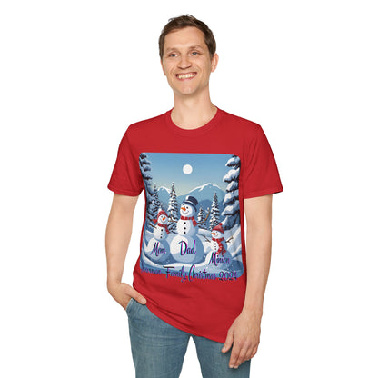 Snowman Family of 3 LTcolors Unisex T-Shirt by cypherpunkgear