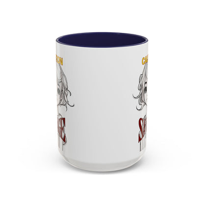 Caution, Savage White Accent Mug by cypherpunkgear.com