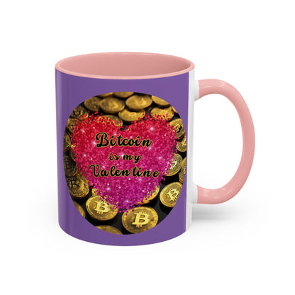 Bitcoin is My Valentine Light Purple Accent Mug by cypherpunkgear.com