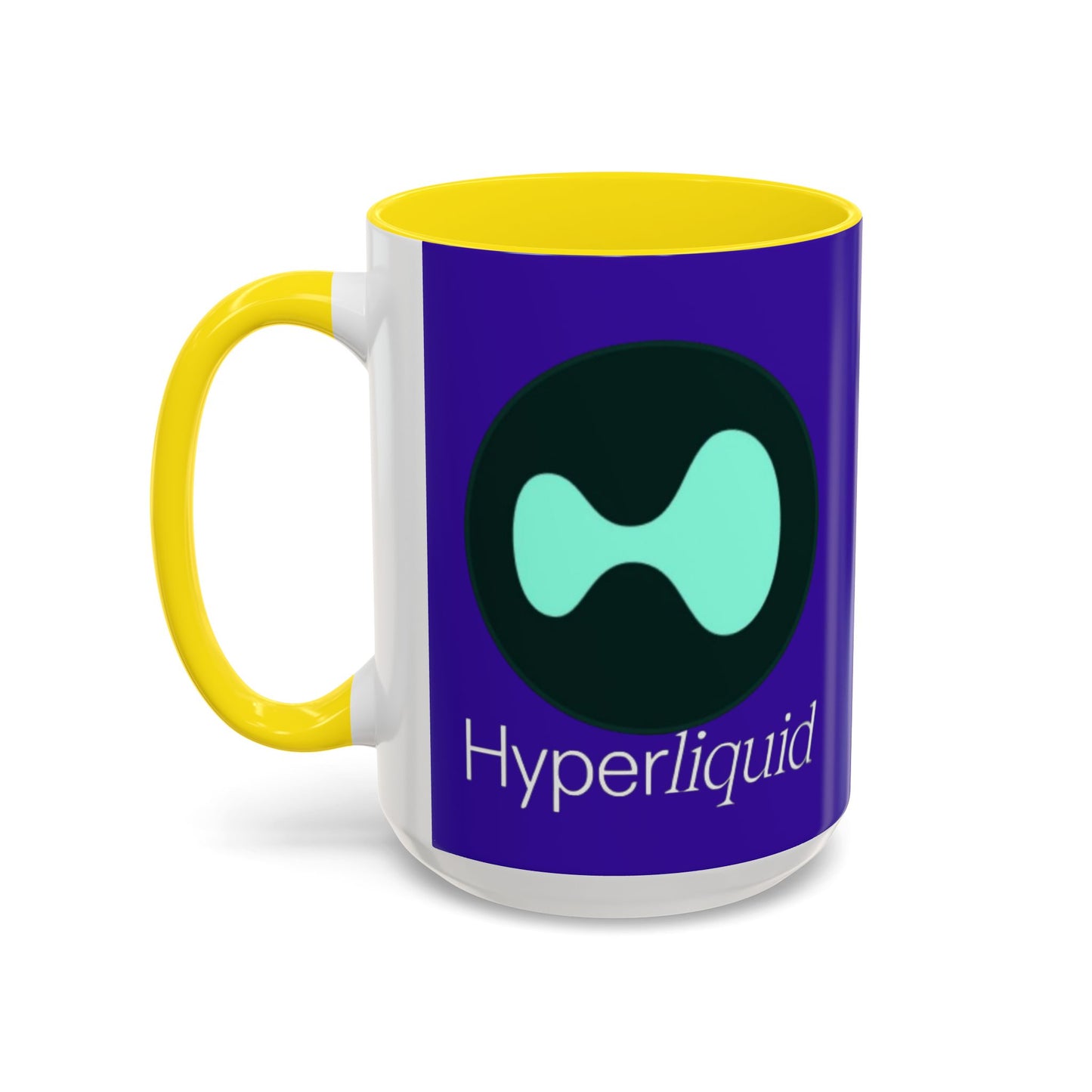 Hyperliquid White font Dark Purple Accent Mug by cypherpunkgear.com