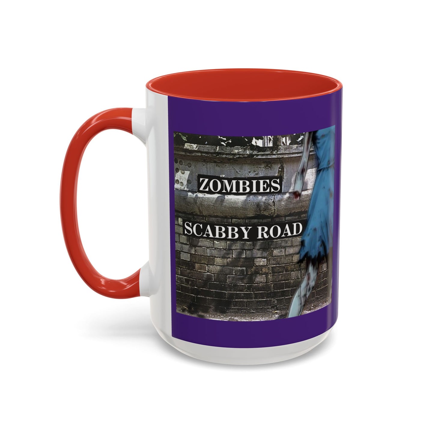 2-sided, Scabby Road Purple Accent Mug by CreepyCrafts.boo