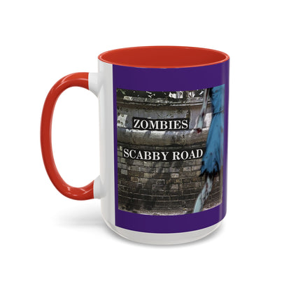 2-sided, Scabby Road Purple Accent Mug by CreepyCrafts.boo