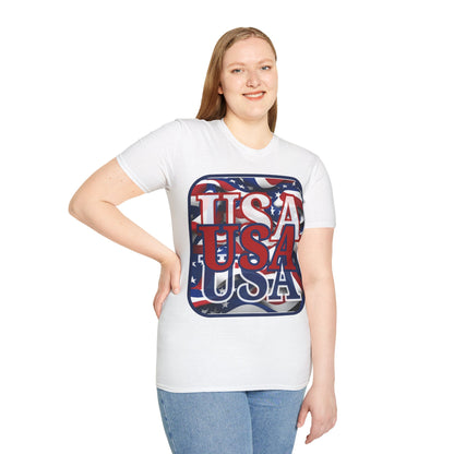RED White and Blue USA Patriot Light colors Unisex T-Shirt by cypherpunkgear.com