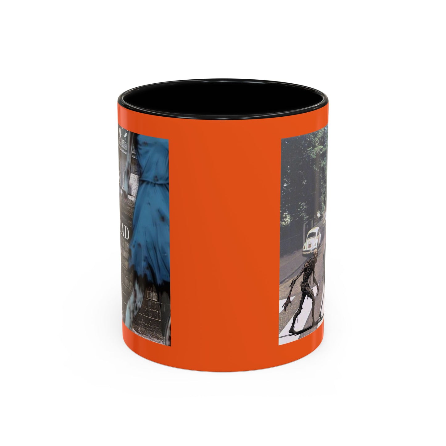 2-sided, Scabby Road Orange Accent Mug by CreepyCrafts.boo