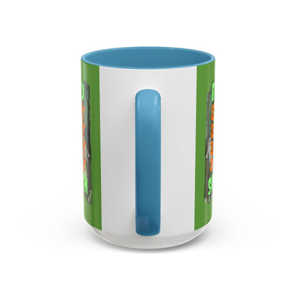 Spooky Blessed Samhain Ghost Green font Accent Mug by CreepyCrafts.boo
