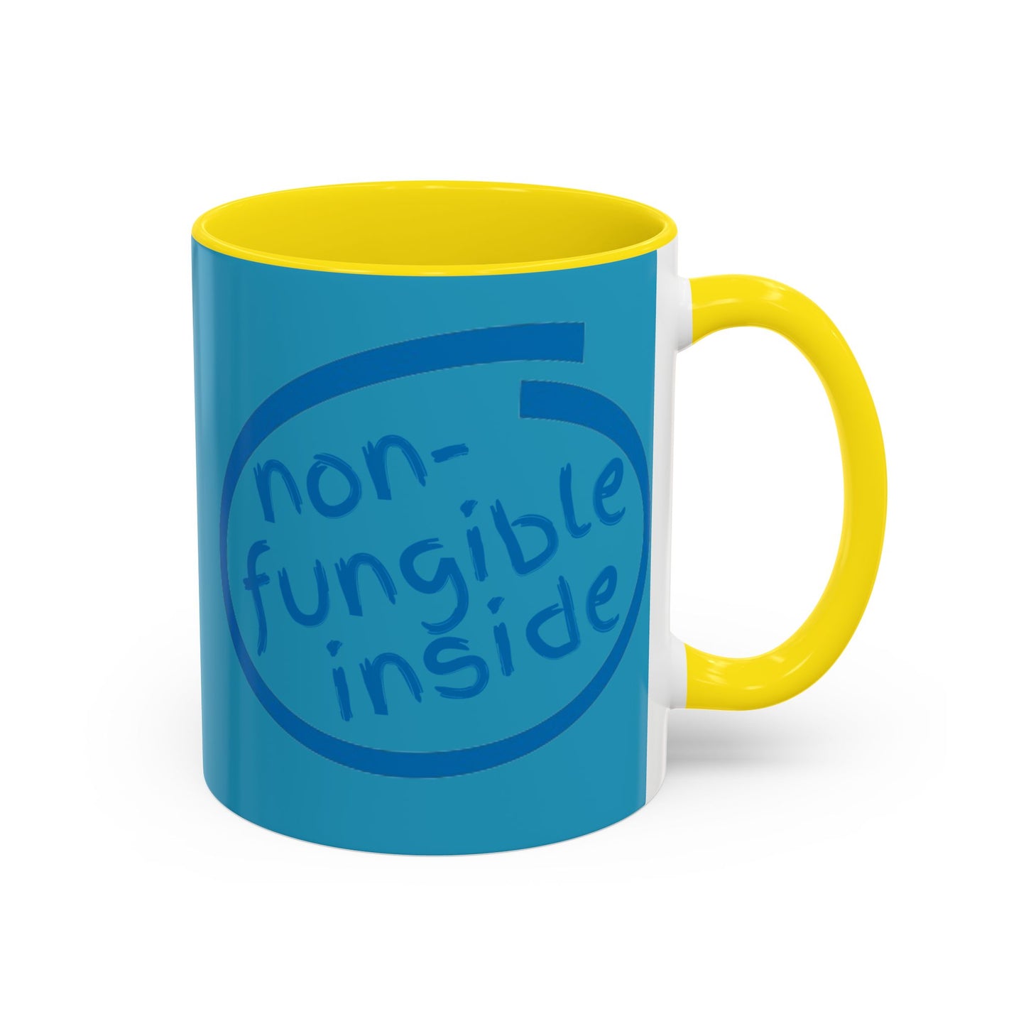 Non-Fungible Inside Turquoise Accent Mug by cypherpunkgear.com