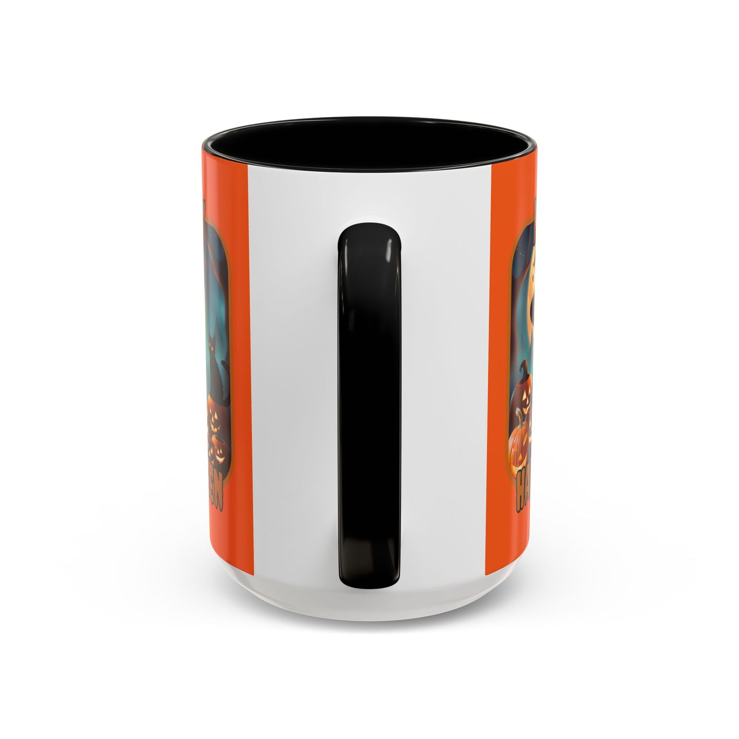 Happy Halloween Cute Witch Orange font Orange Accent Mug by CreepyCrafts.boo