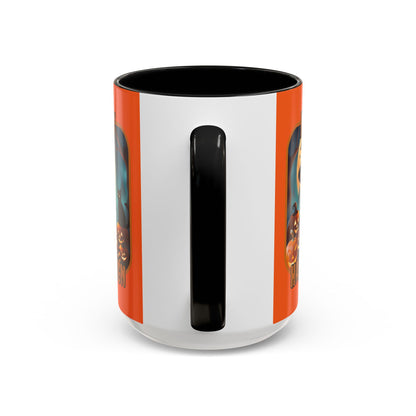 Happy Halloween Cute Witch Orange font Orange Accent Mug by CreepyCrafts.boo