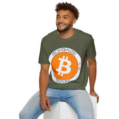 Bitcoin Decentralized Freedom Dark colors Unisex T-Shirt by cypherpunkgear.com