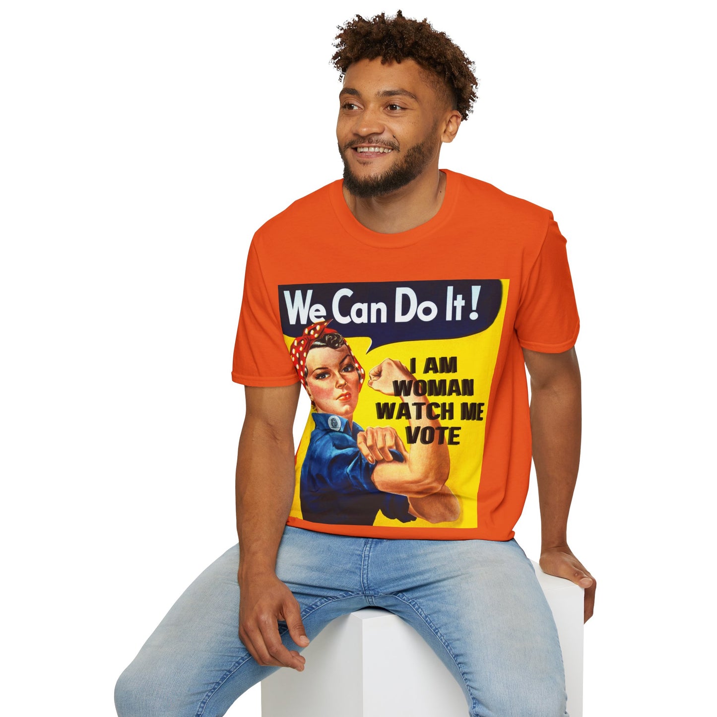 I Am Woman Watch Me Vote Rosie LTcolors Unisex T-Shirt by cypherpunkgear.com