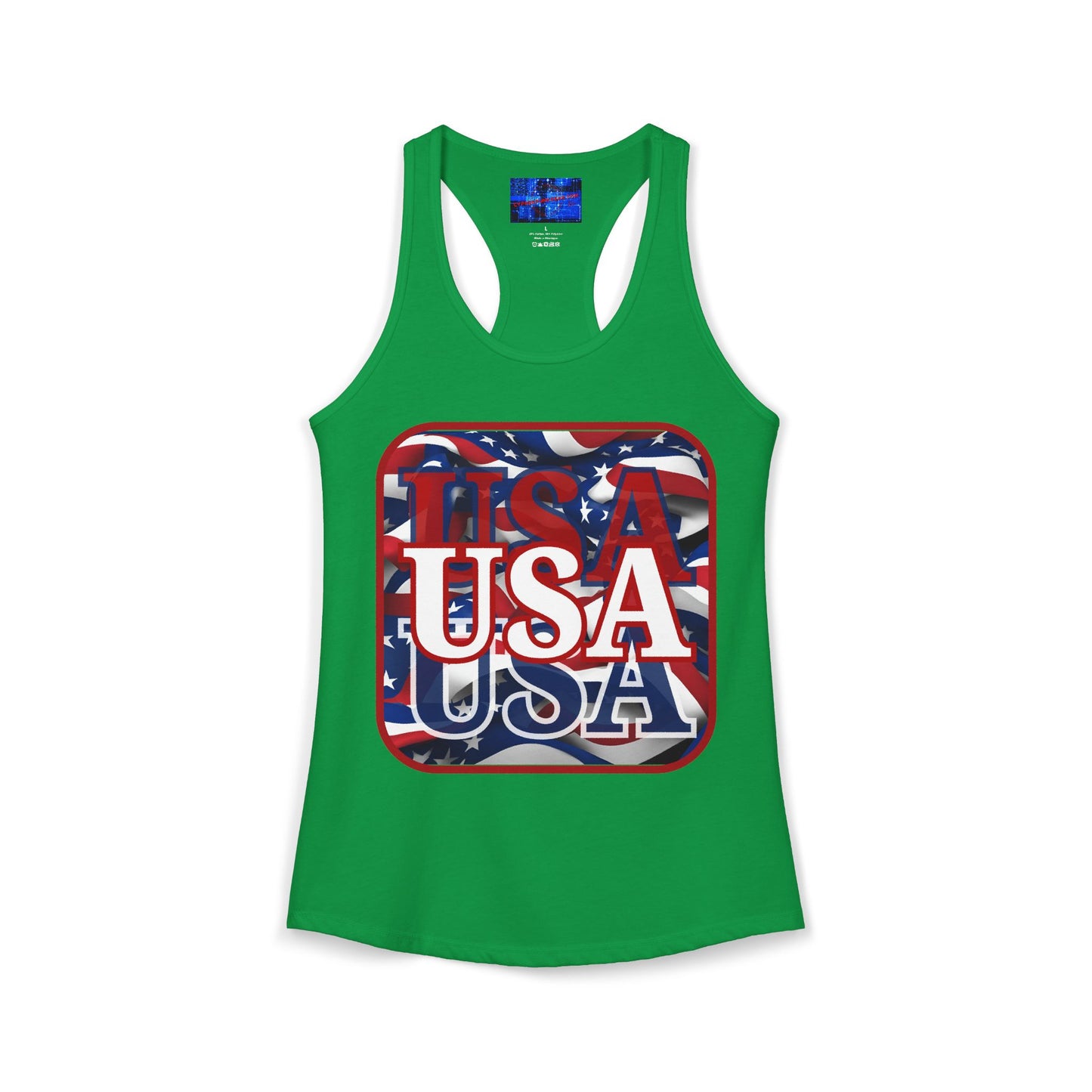 Red WHITE and Blue USA Patriot Women's Racerback Tank Top by cypherpunkgear.com