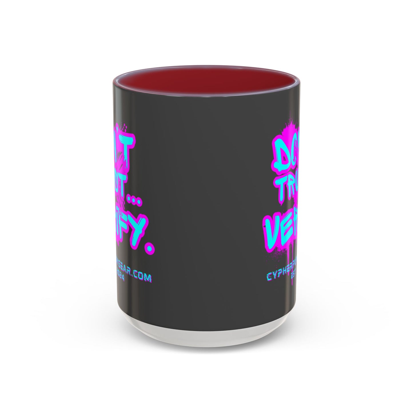 Don't Trust...Verify. Grey Accent Mug by cypherpunkgear.com
