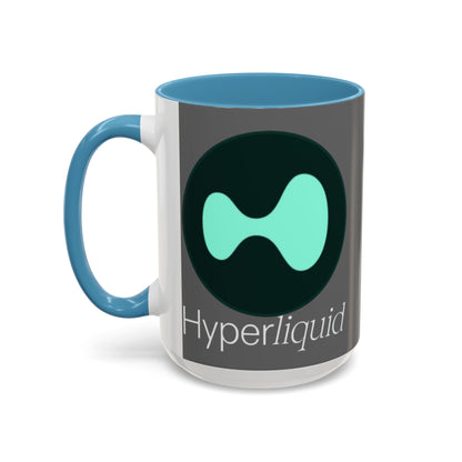 Hyperliquid White font Grey Accent Mug by cypherpunkgear.com