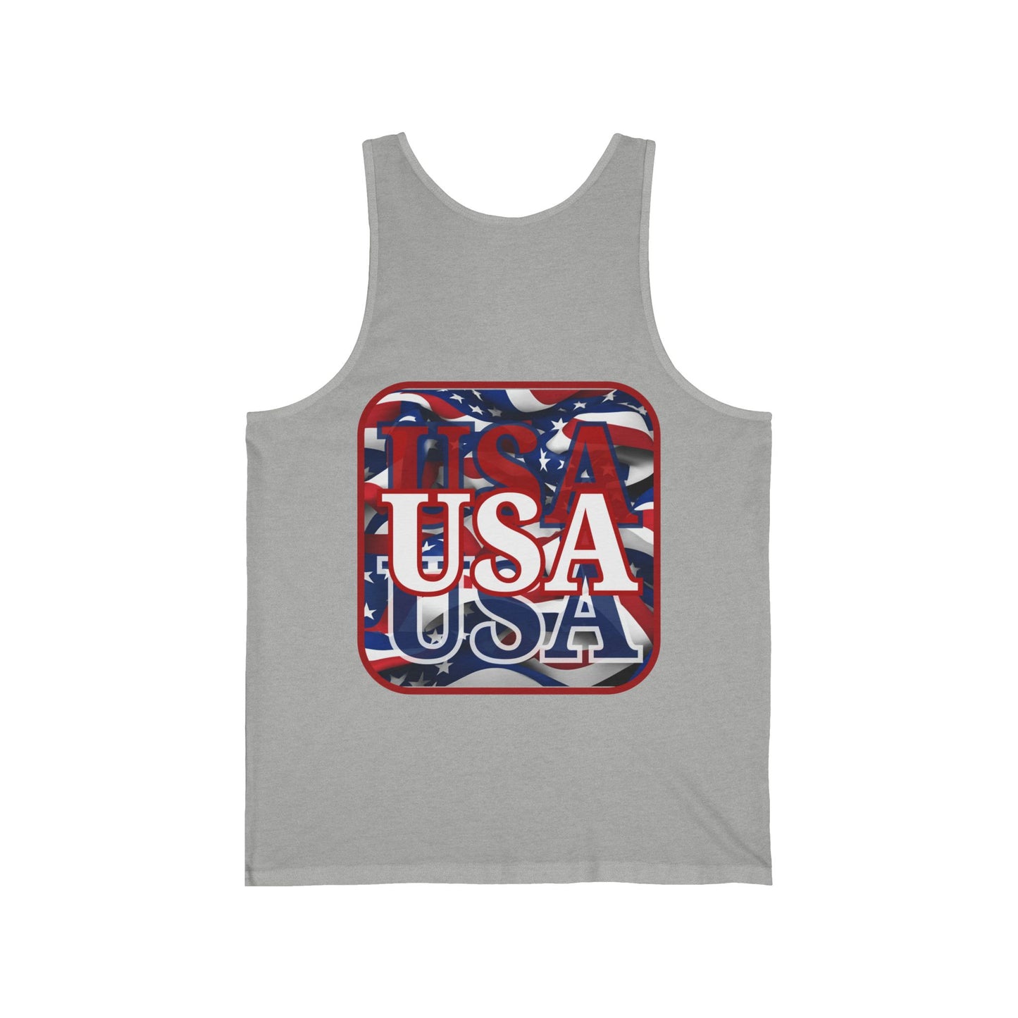 2-sided Red WHITE and Blue USA Patriot Unisex Jersey Tank Top by cypherpunkgear