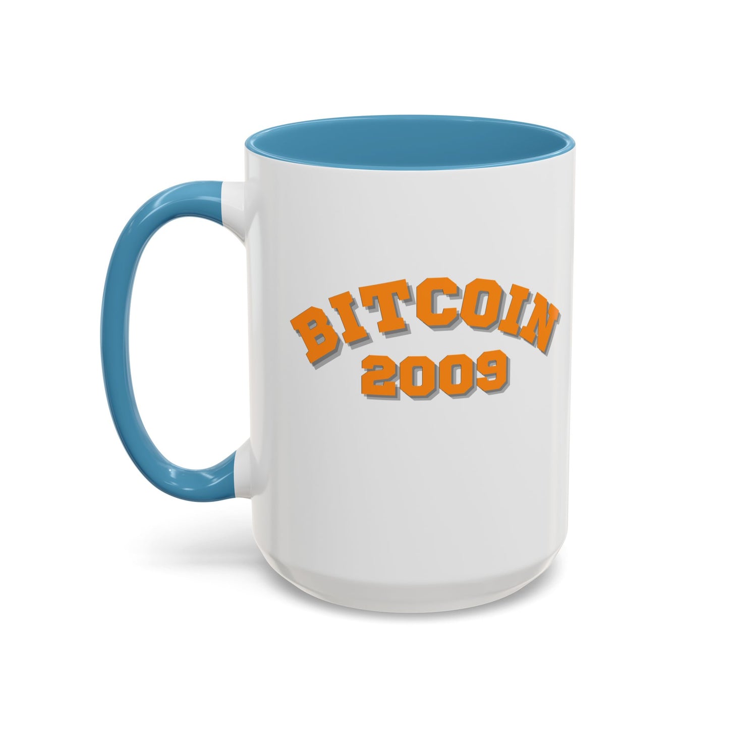 Bitcoin 2009 White Accent Mug by cypherpunkgear.com